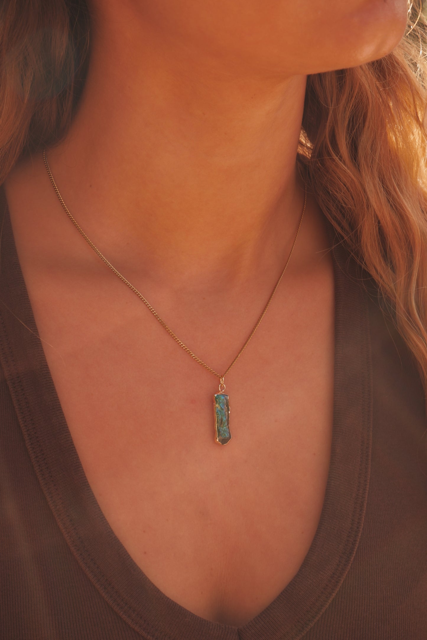 Peacock baroque pearl necklace