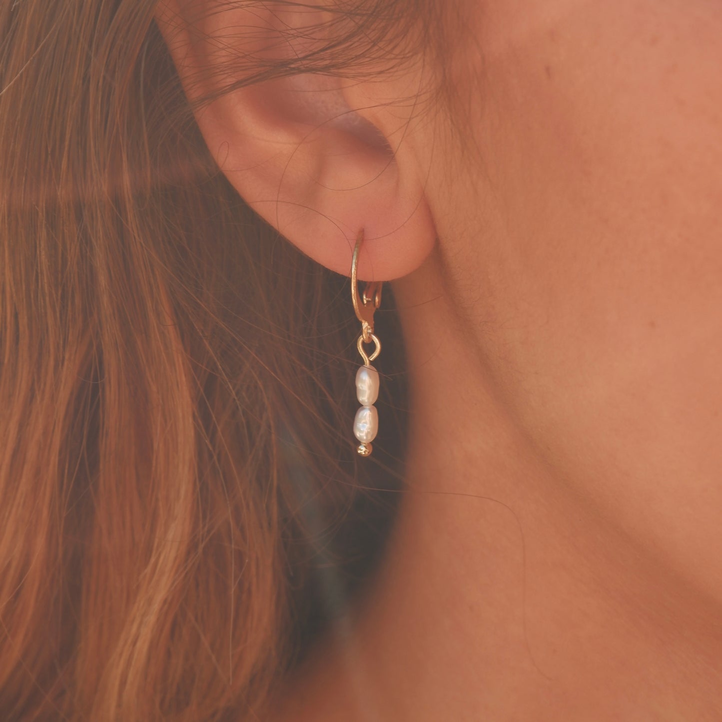 Double pearl earrings