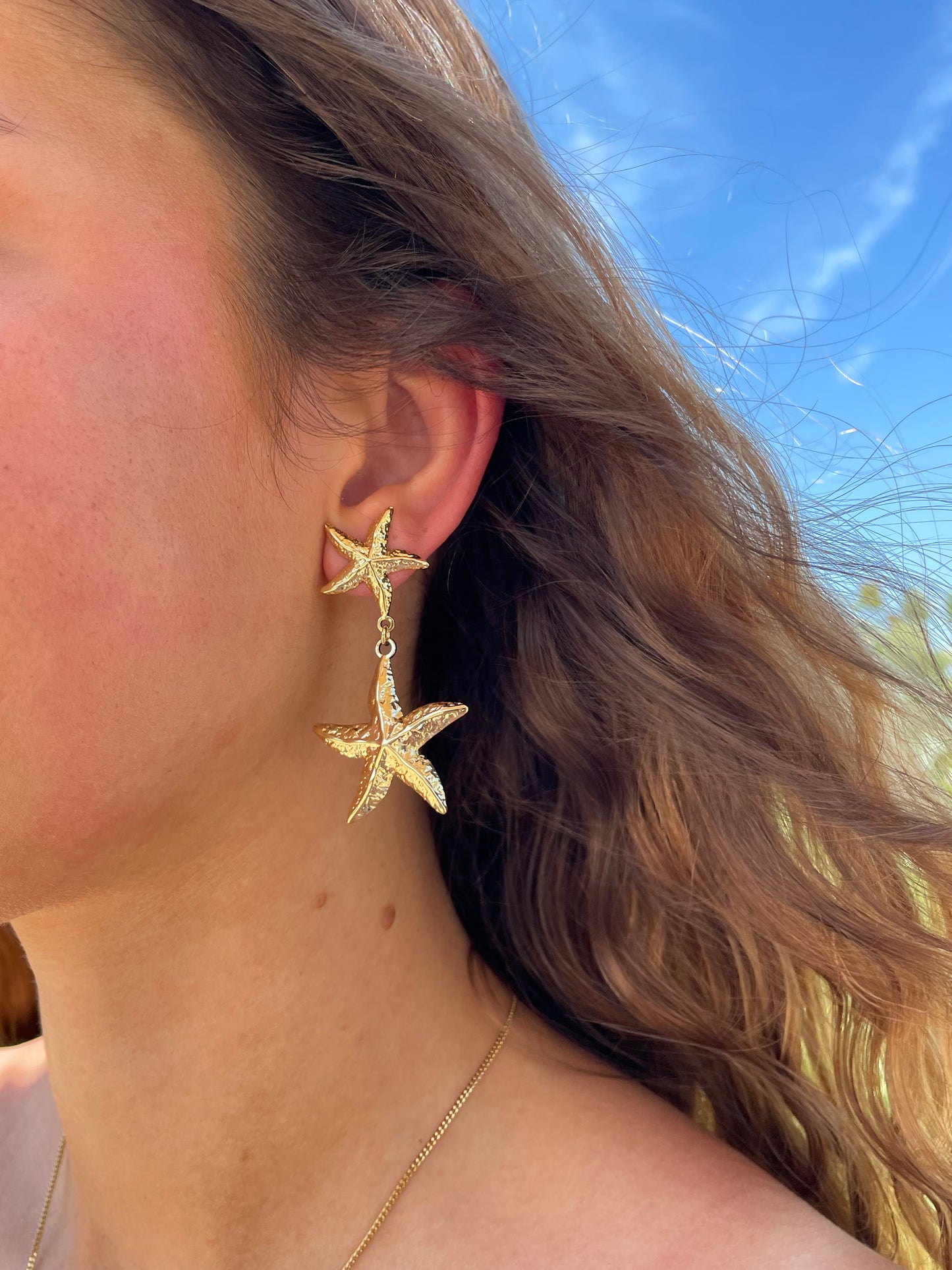 Long starfish earrings