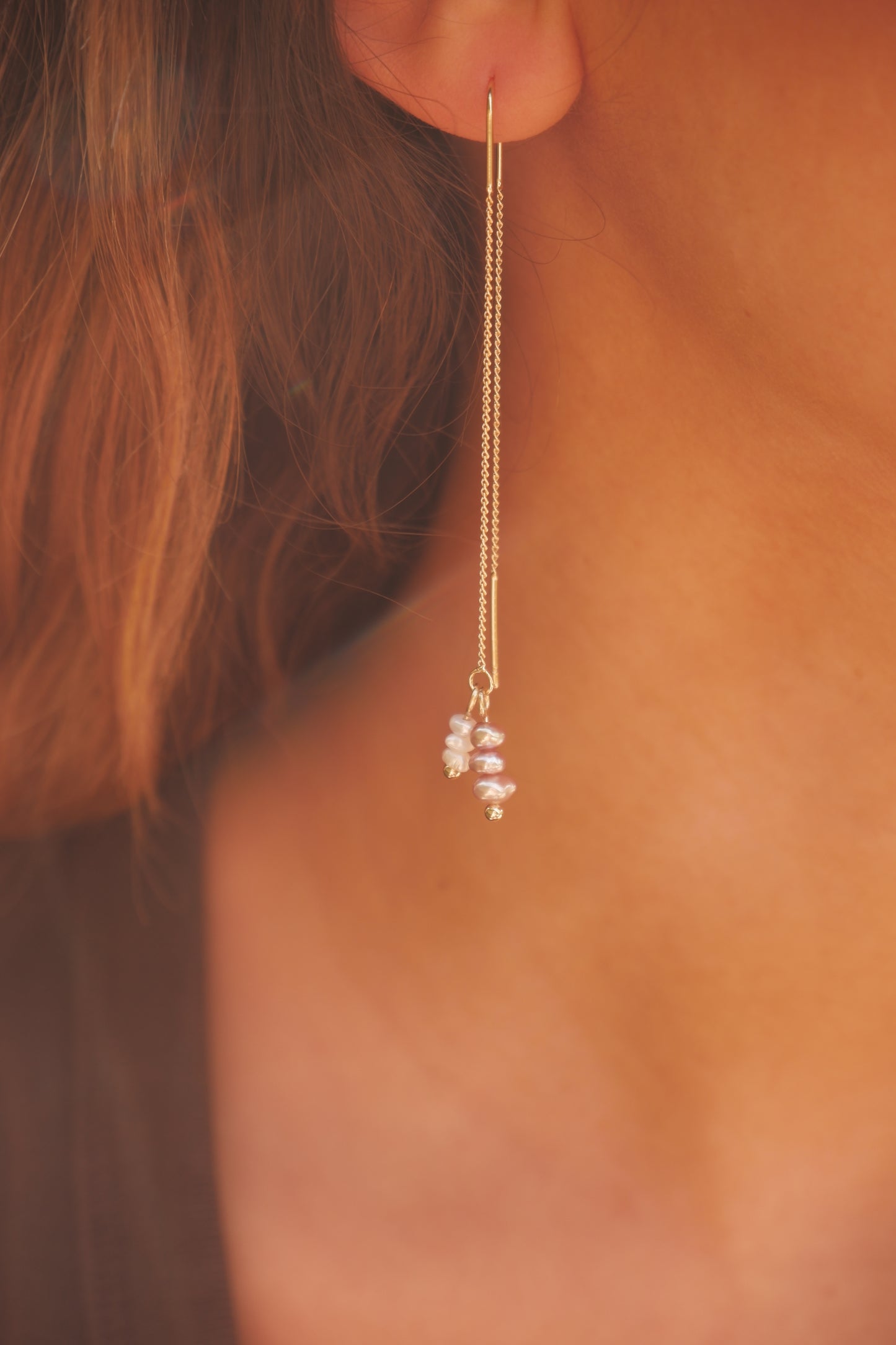 Leila earrings double button pearls