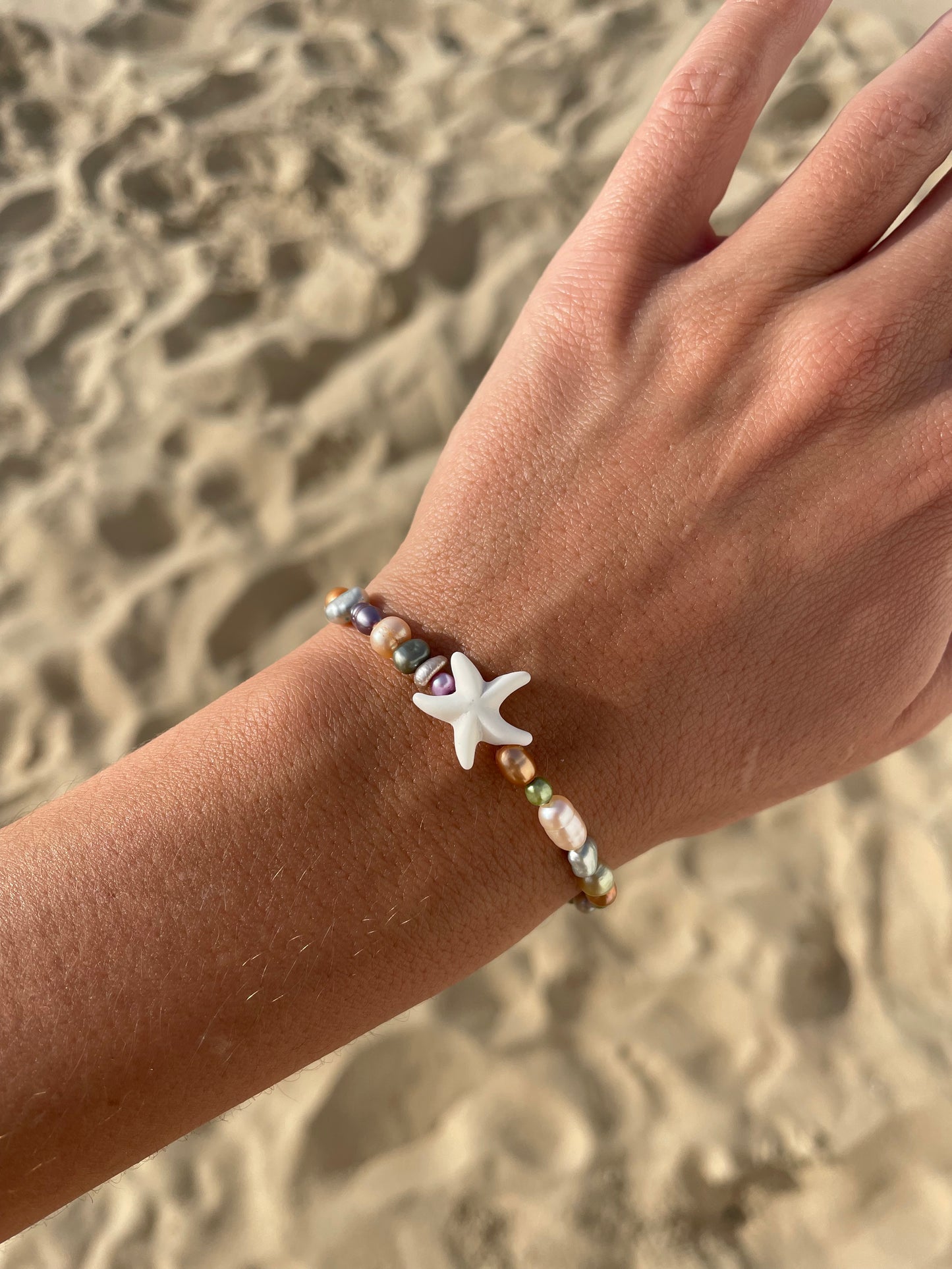 Colorful pearl bracelet (with or without starfish)