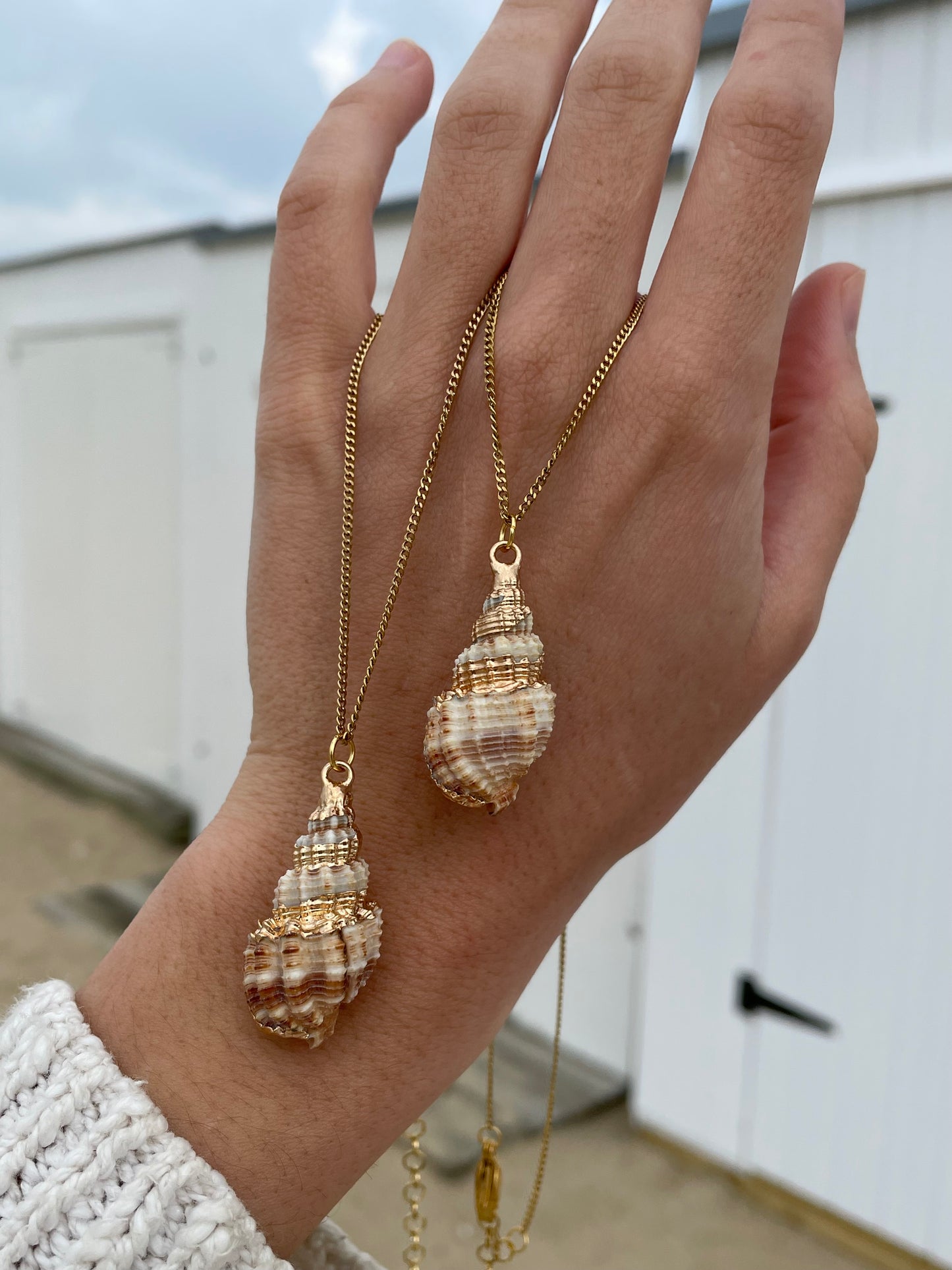 Spiral shell necklace