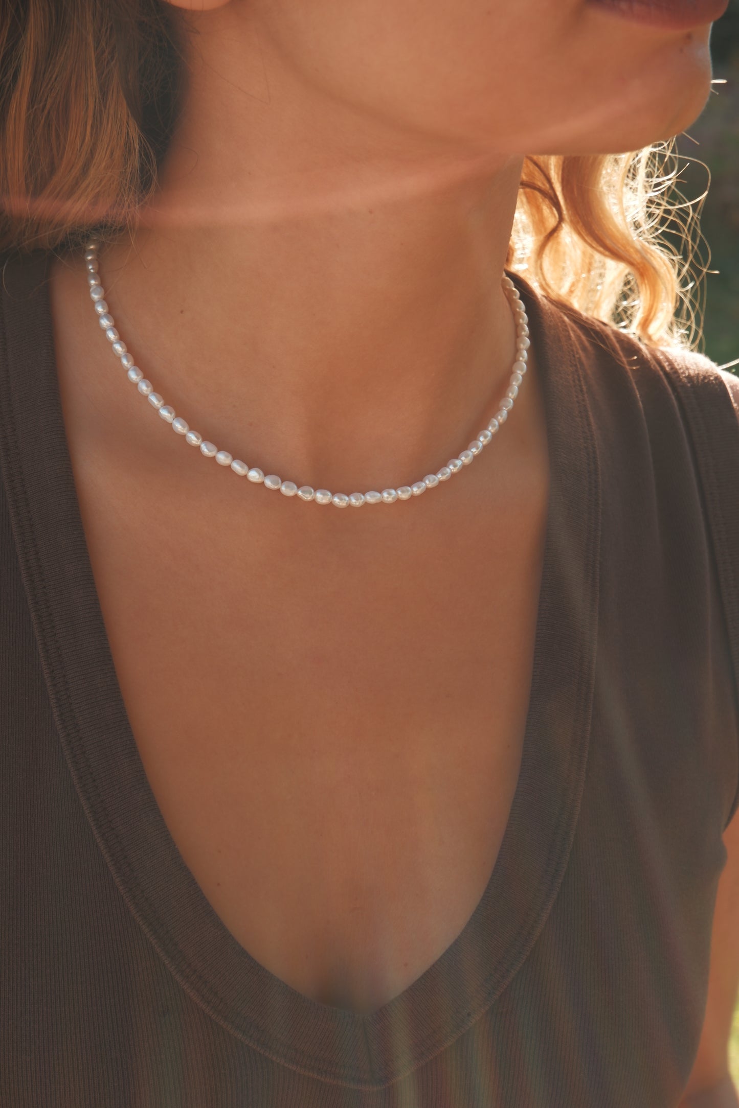 Organic pearl necklace