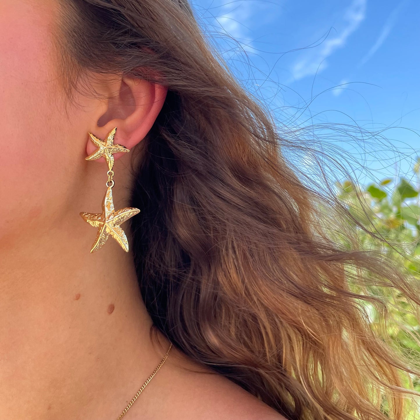 Long starfish earrings