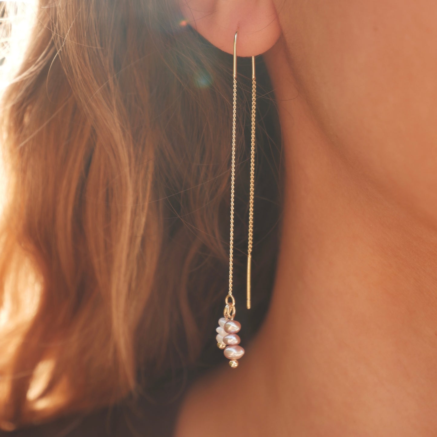 Leila earrings double button pearls