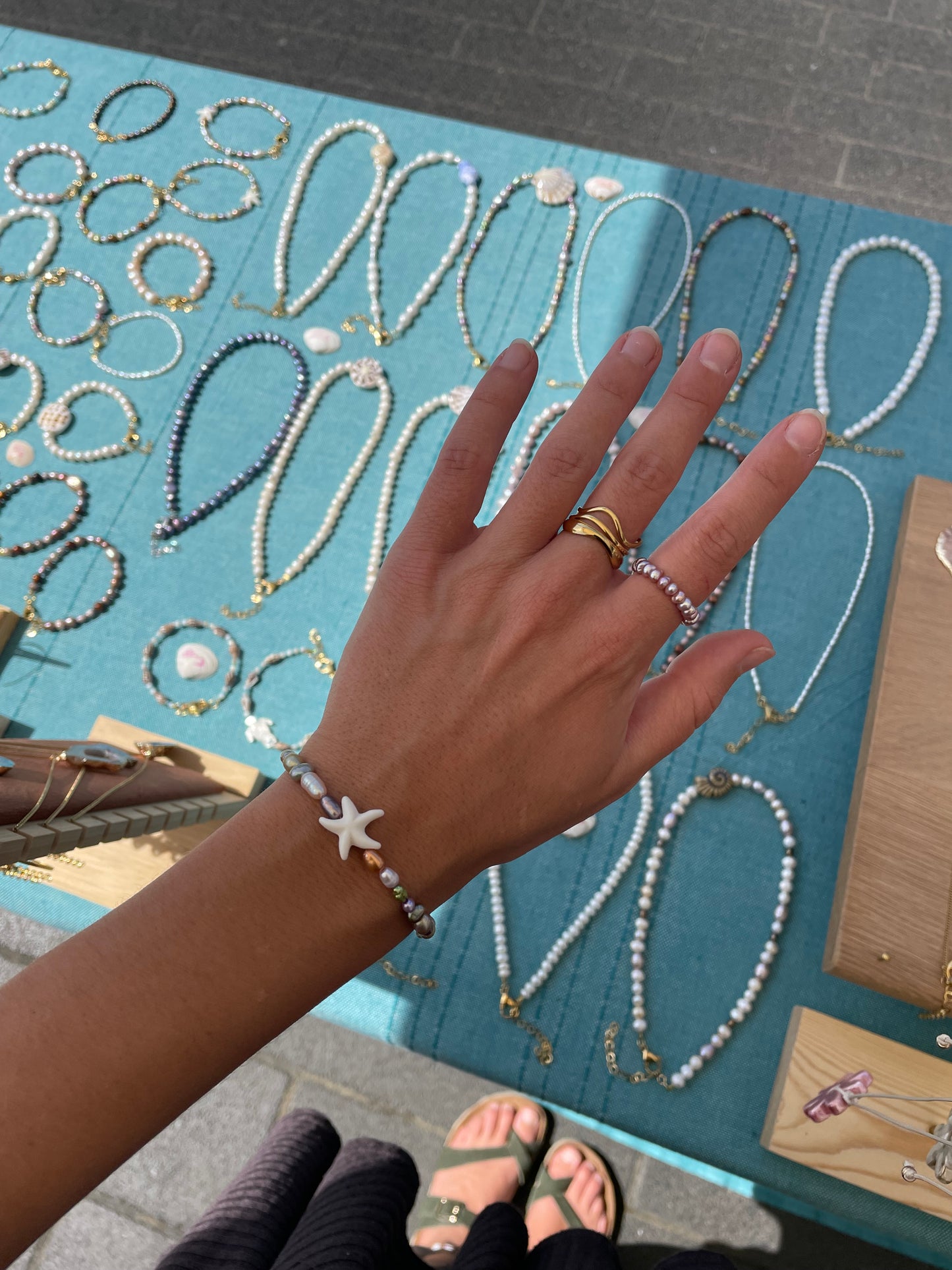 Colorful pearl bracelet (with or without starfish)