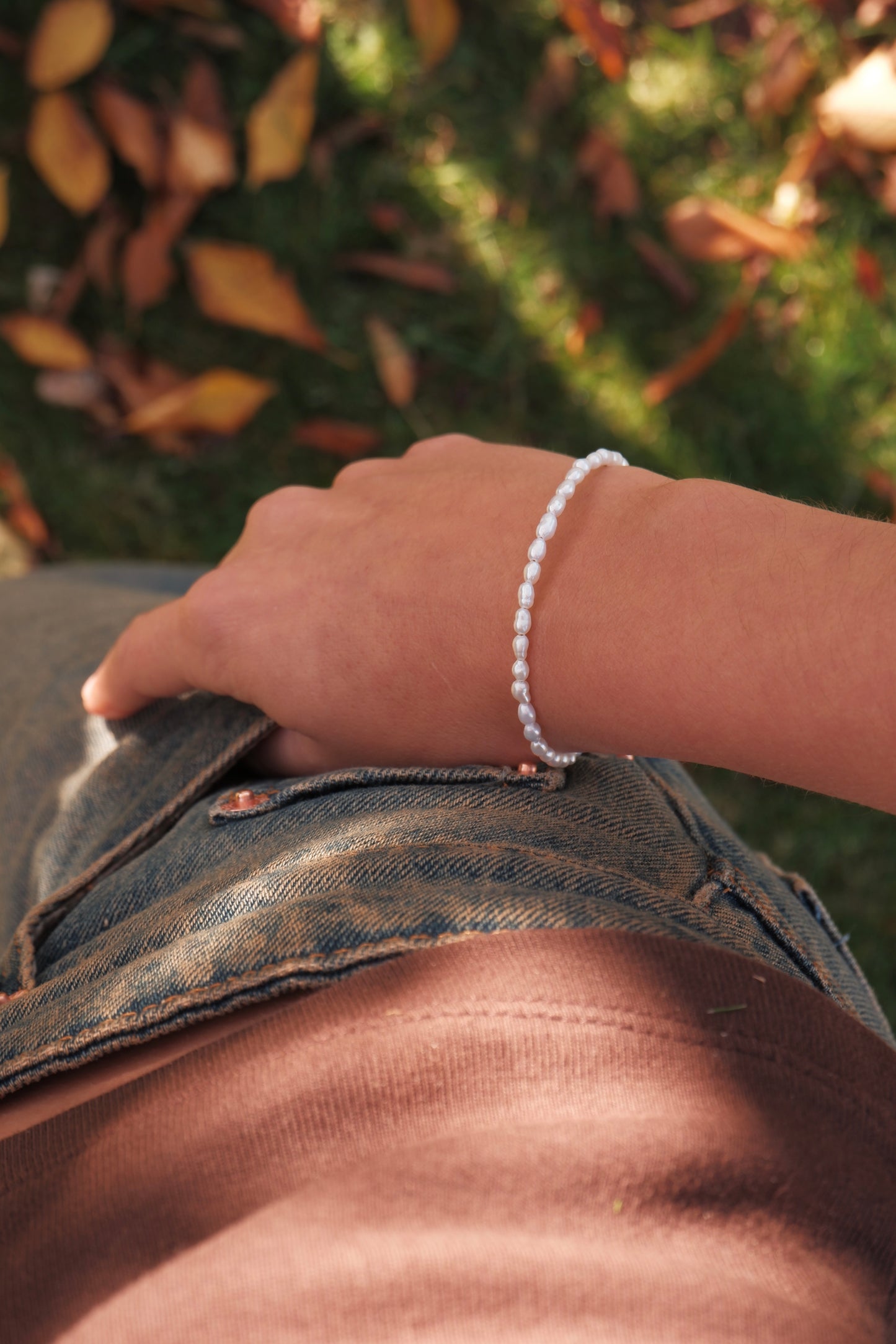 Small rice pearl bracelet