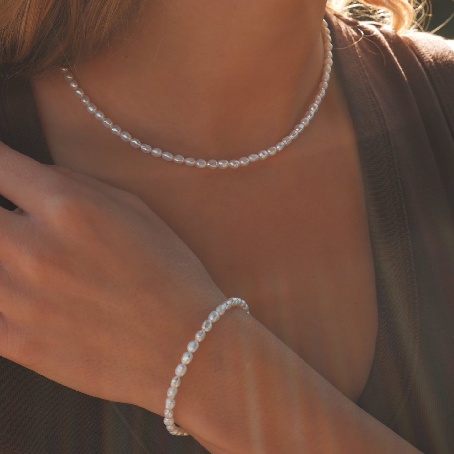Organic pearl necklace