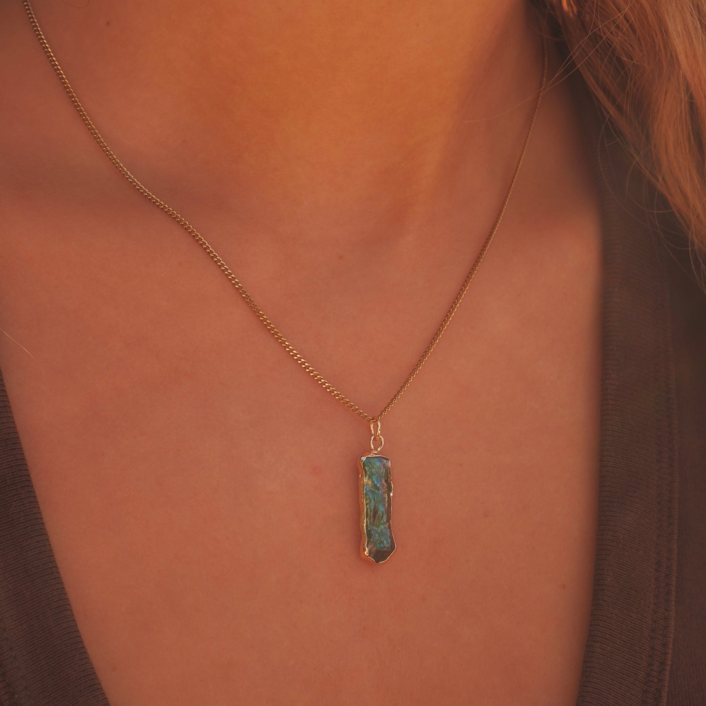 Peacock baroque pearl necklace