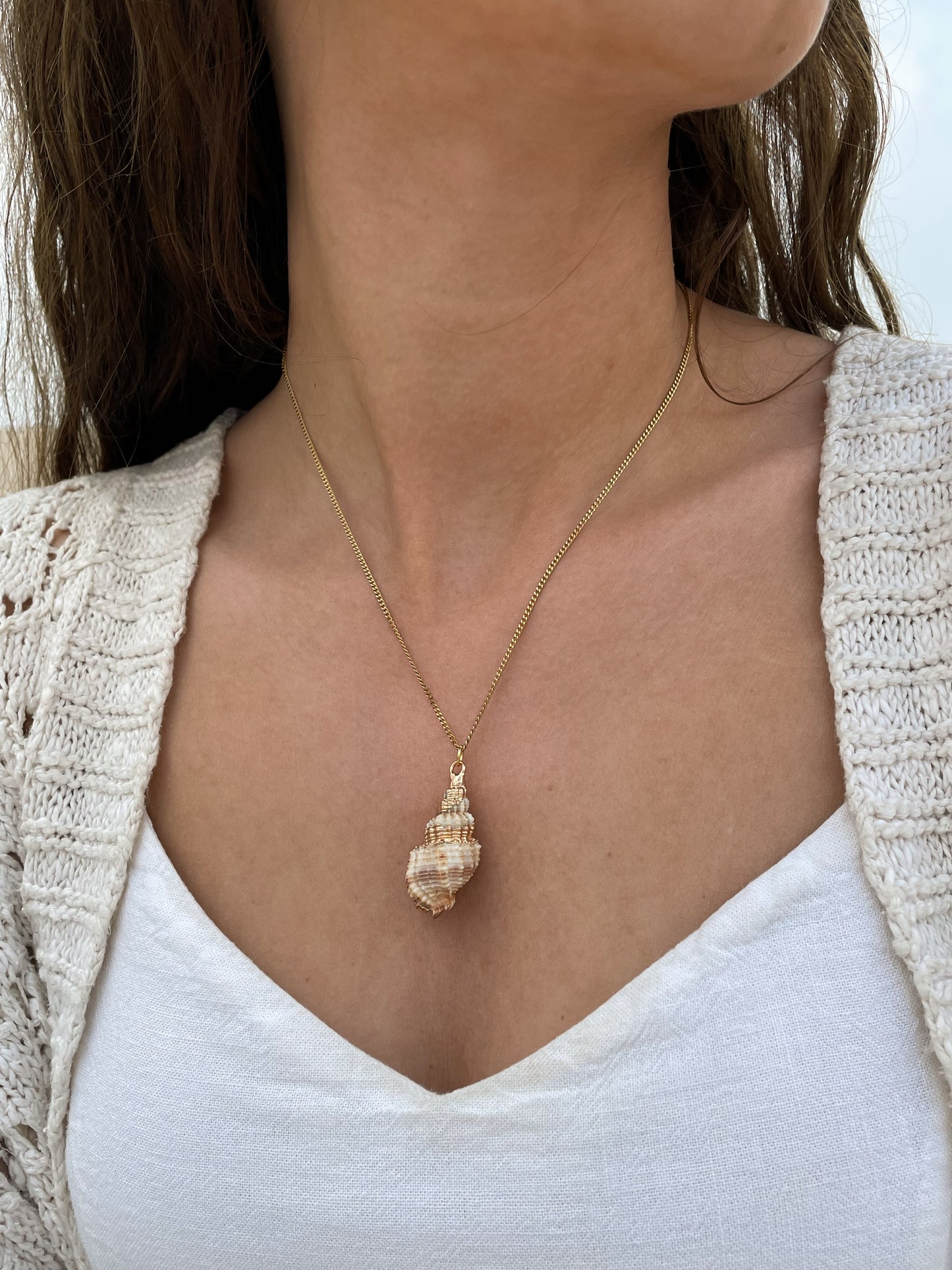 Spiral shell necklace