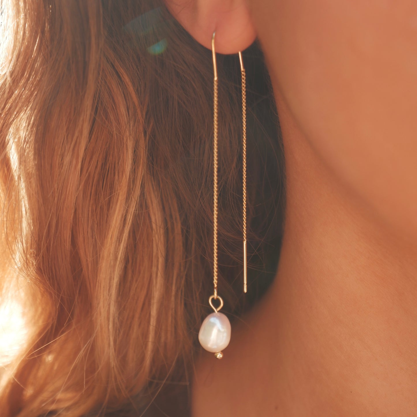 Leila earrings large organic pearl