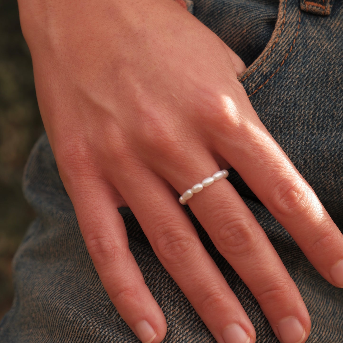 Rice pearl ring
