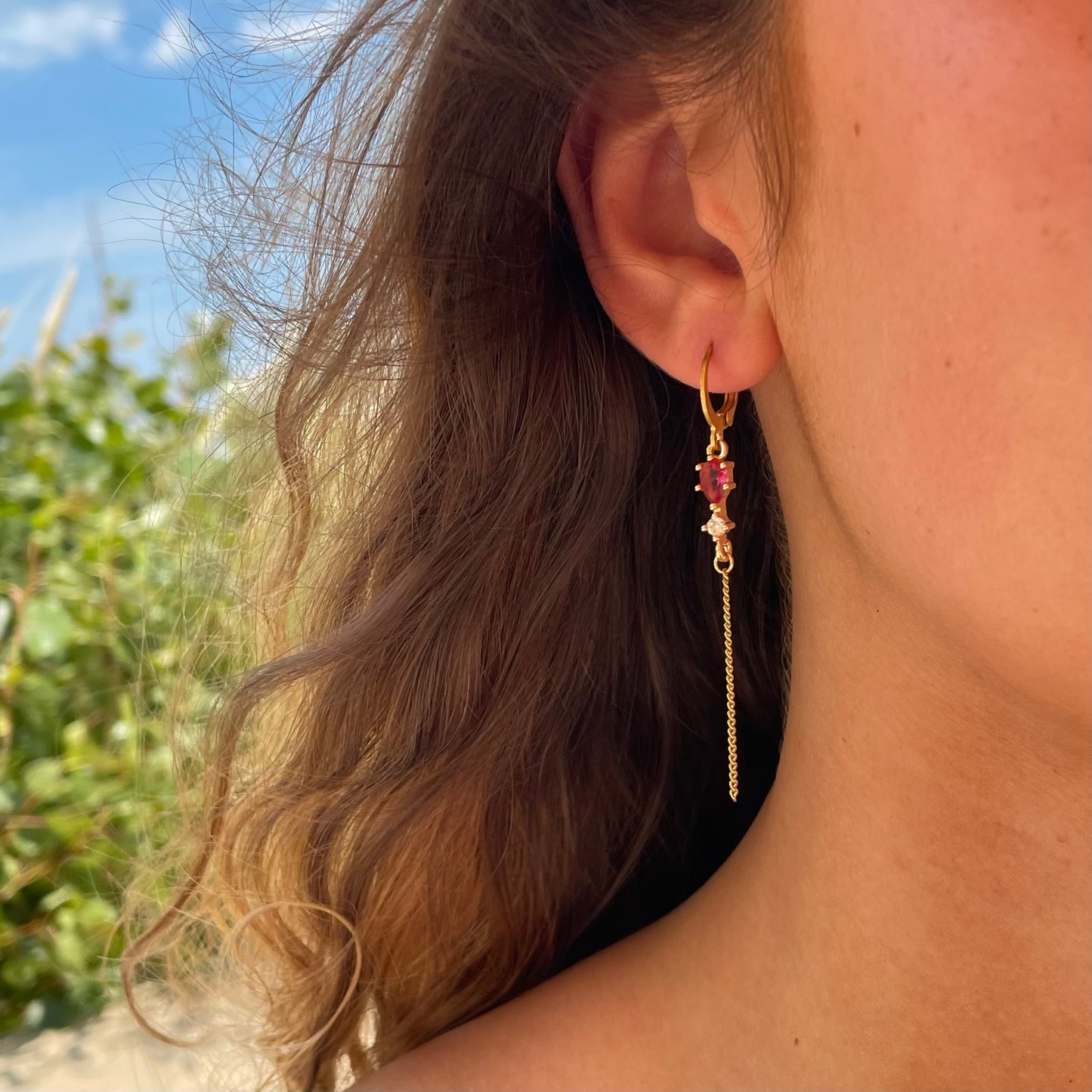 Amelia earrings coral pink