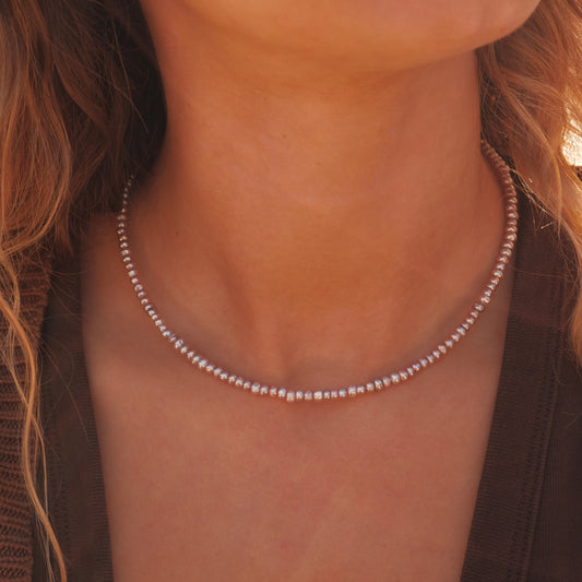 Lilac button pearl necklace