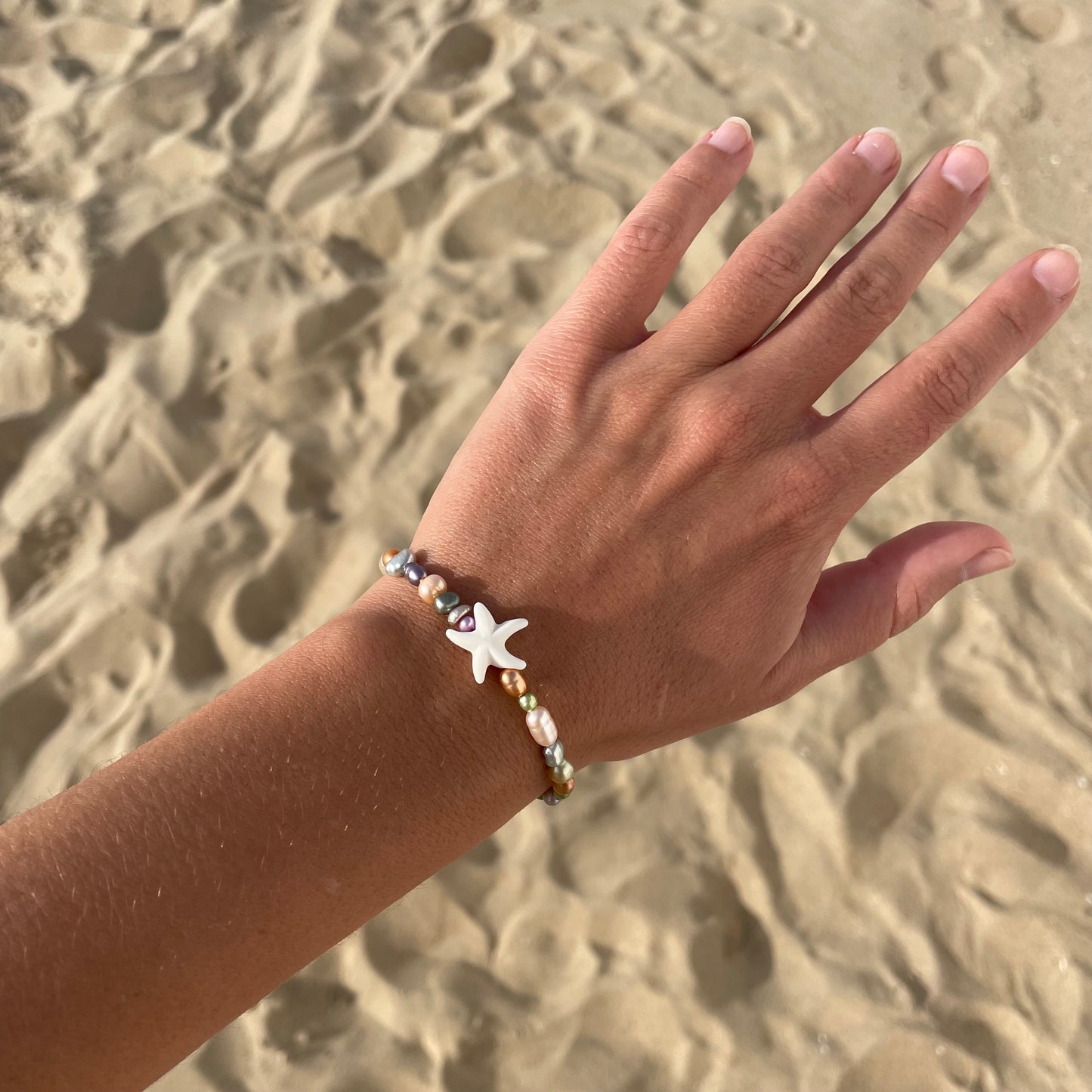 Colorful pearl bracelet (with or without starfish)