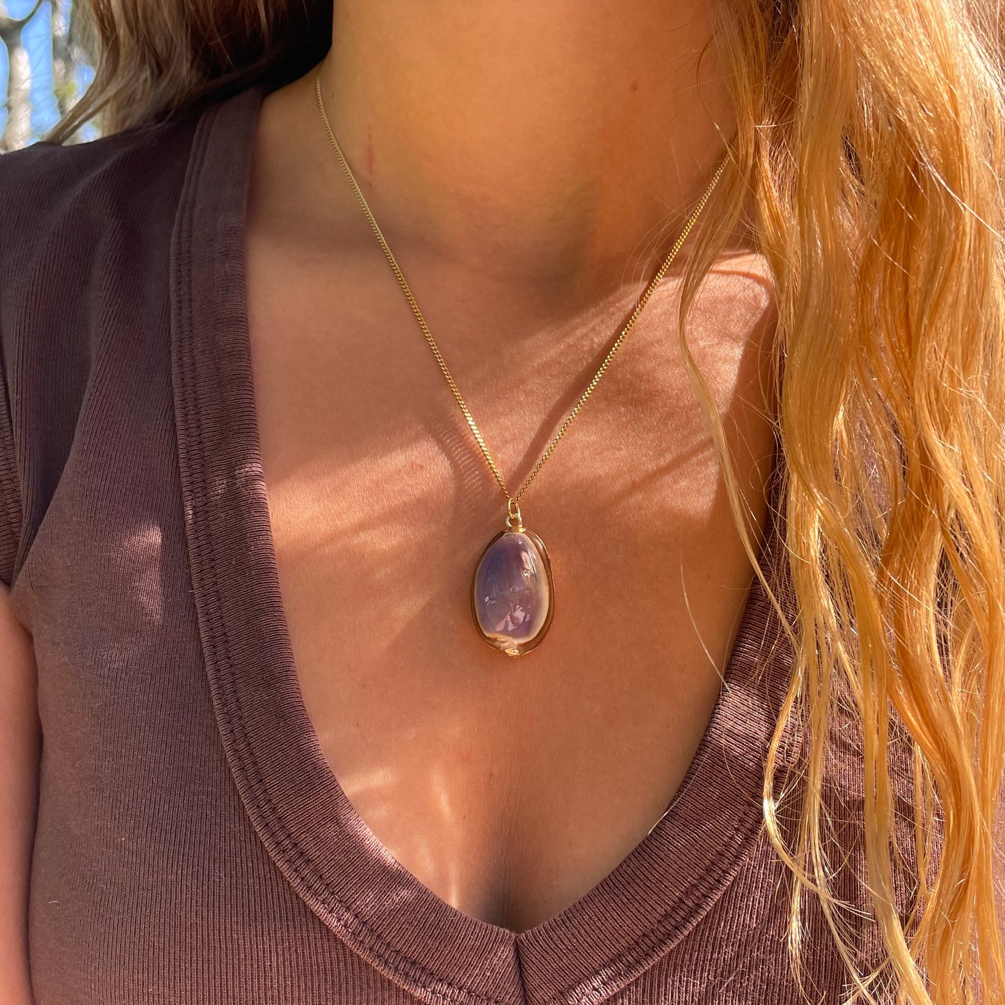 Lilac kauri shell necklace