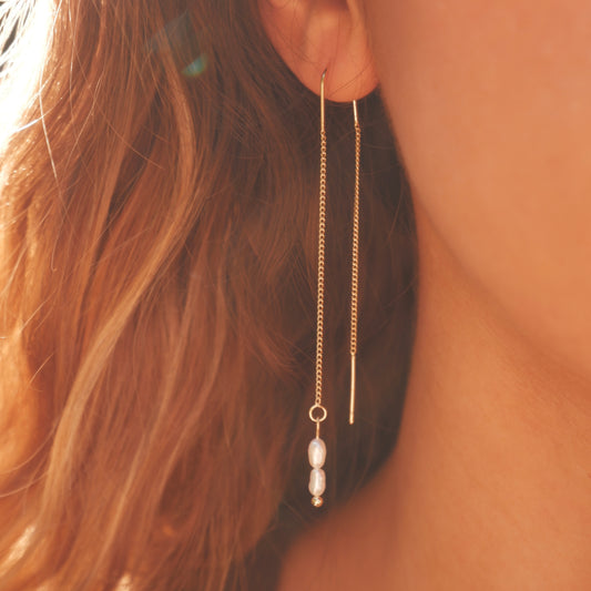 Leila earrings double pearl