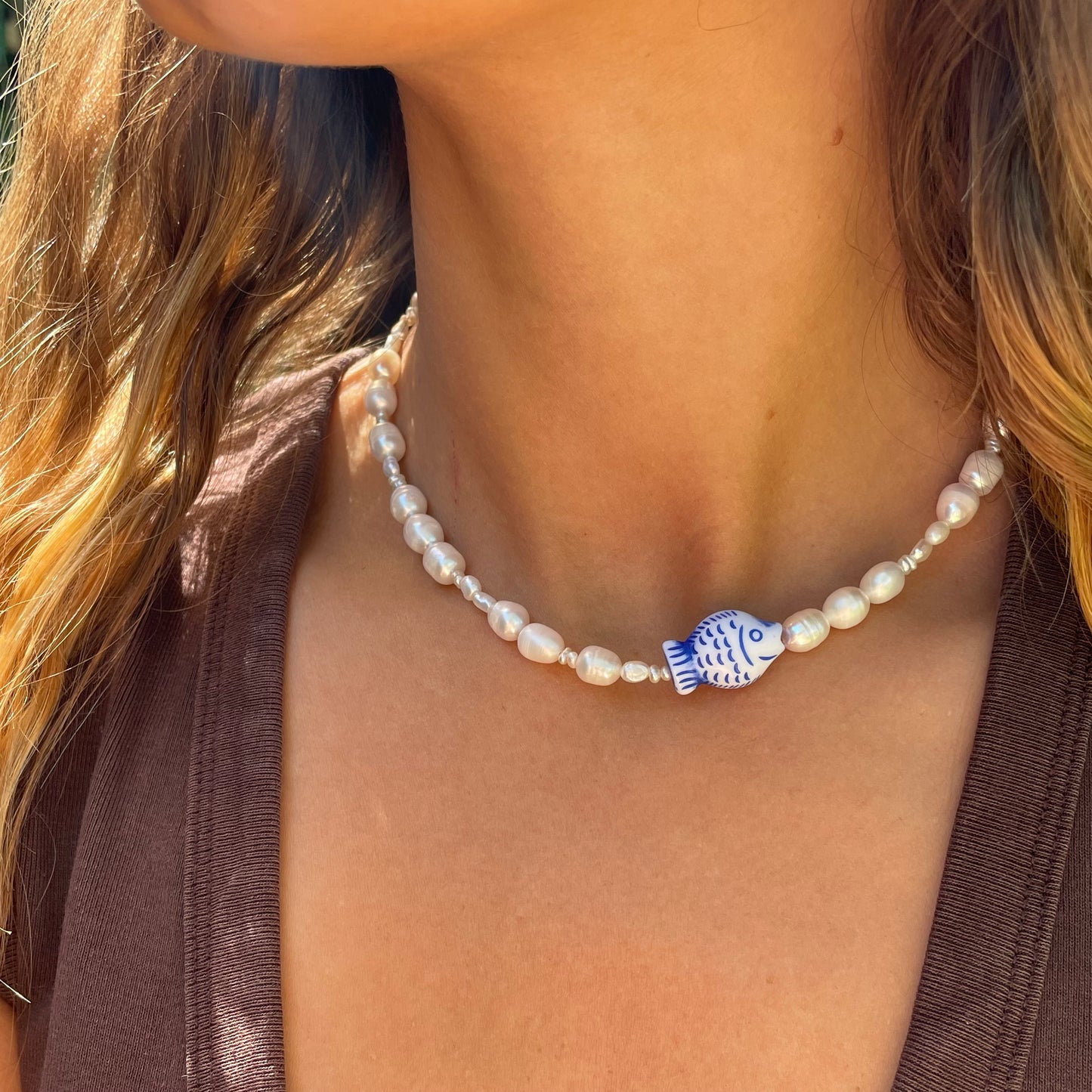 Mykonos pearl necklace
