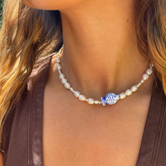 Mykonos pearl necklace
