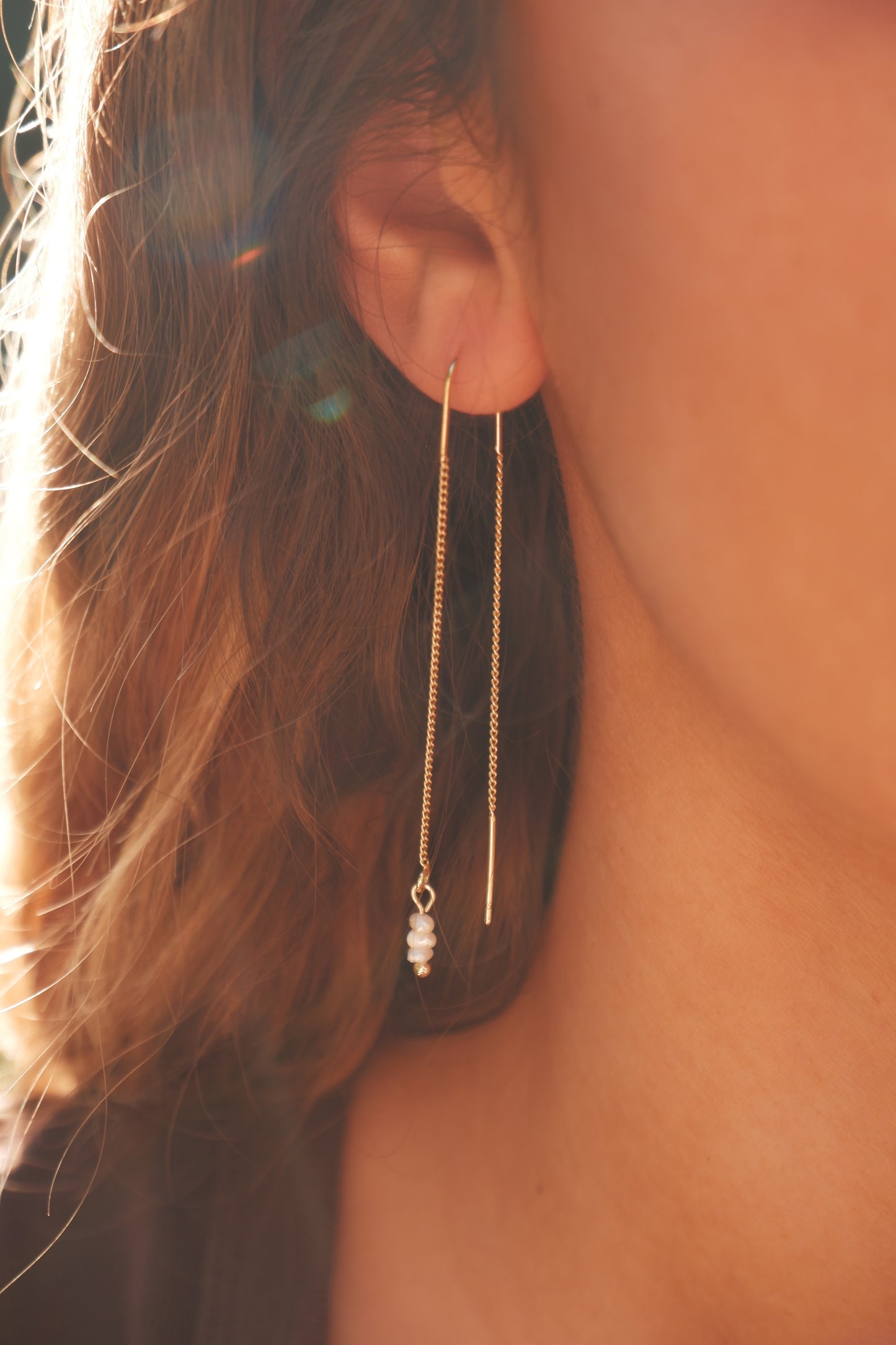 Leila earrings tiny button pearls