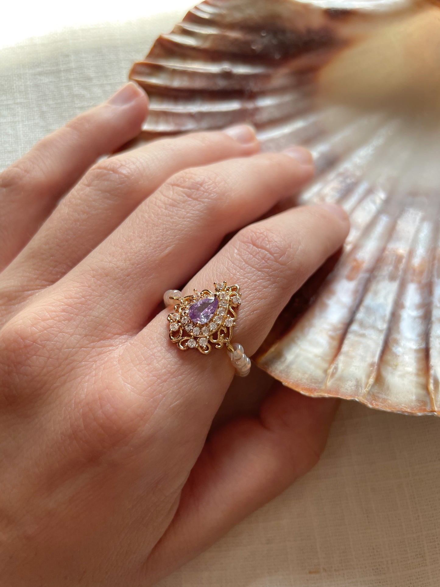 Lilac Athena ring