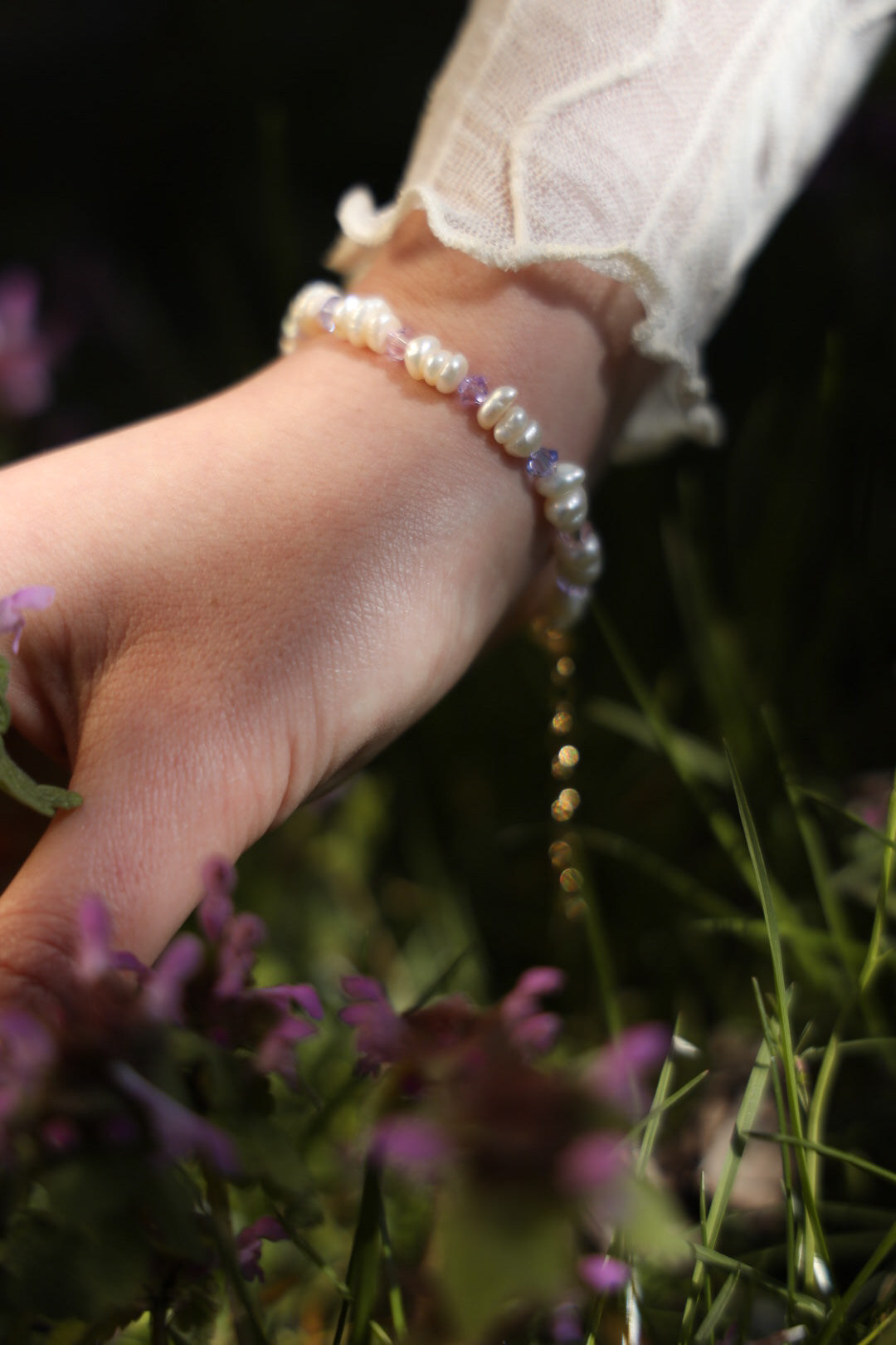 Lilac Swarovski Cordelia pearl bracelet