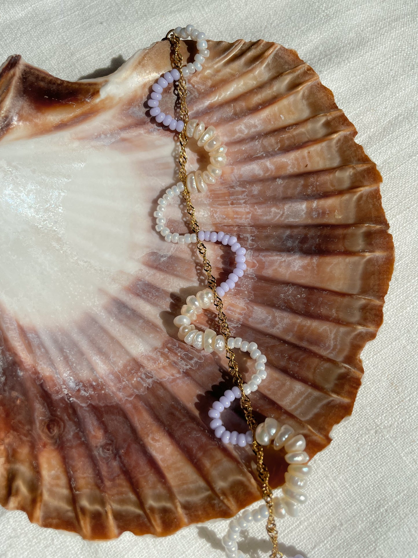 Lilac Pearly Wavy necklace