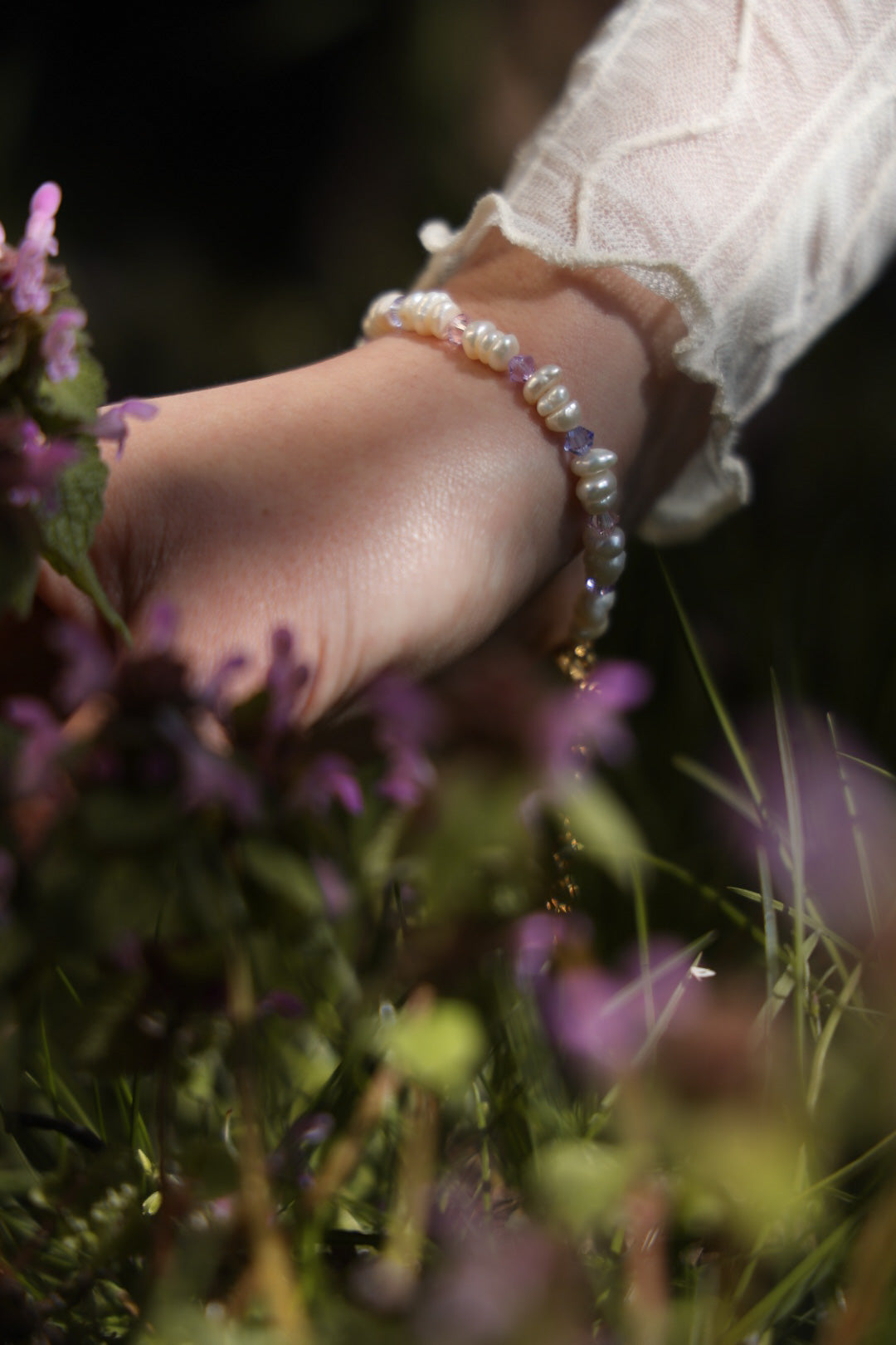 Lilac Swarovski Cordelia pearl bracelet